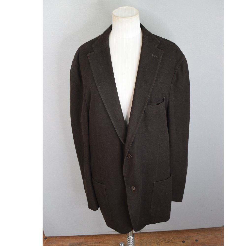 Boglioli K Jacket Blazer 58 Dark Brown Wool 2-Button Made in Italy Mens Luxury